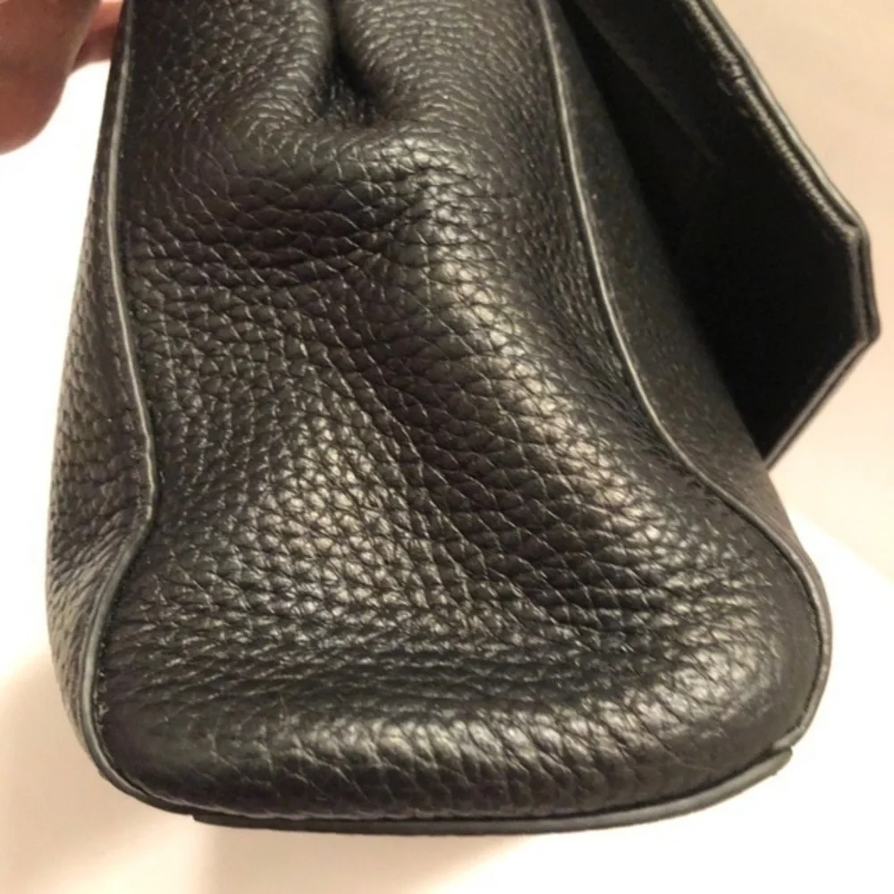 Michael kors black leather top handle bag